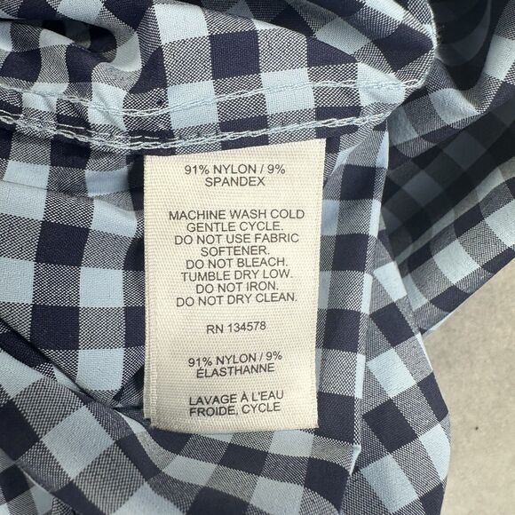 Vineyard Vines Shirt Mens XL Blue Gingham Plaid On The Go OTG Performance - Picture 9 of 10
